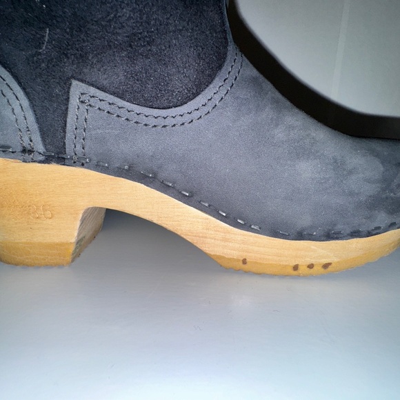 No.6 Pull-on Shearling Mid-Heel Boots Blue Suede size 36 Women SZ 6 EUC - Picture 9 of 10